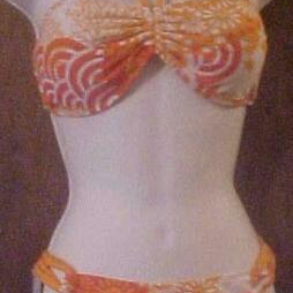 PLUNGE SWIMWEAR 2pc ORANGE BANDEAU BIKINI NEW MED